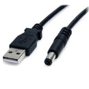 StarTech.com USB2TYPEM2M power cable Black 78.7" (2 m) USB Barrel type M