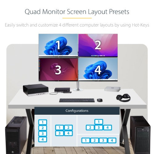 StarTech.com P4A20132-KM-SWITCH KVM switch Black