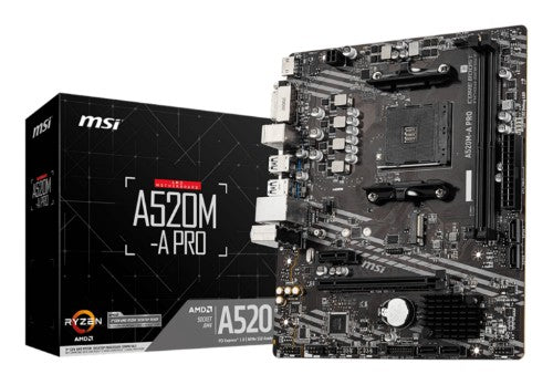 MSI A520M-A PRO motherboard AMD A520 Socket AM4 micro ATX