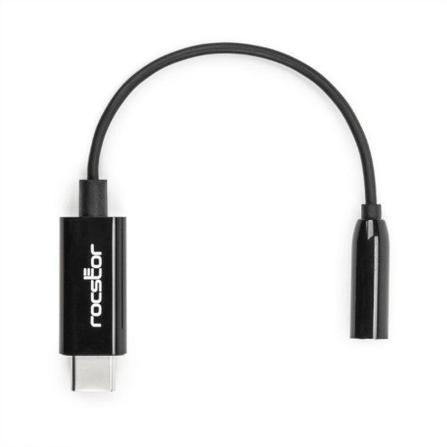 Rocstor Y10A244-B1 mobile phone cable Black USB C 3.5mm