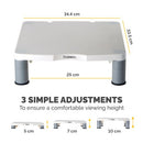 Fellowes Standard Monitor Riser 21" Desk Gray, White