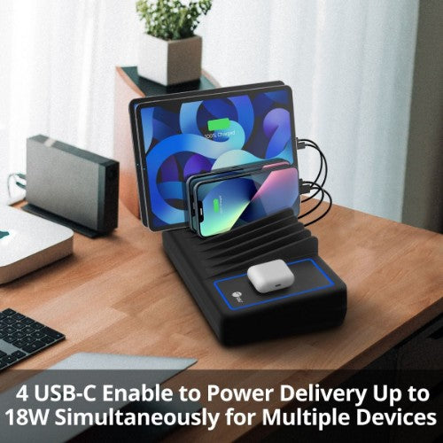 Siig AC-PW1R11-S1 mobile device charger Universal Black Wireless charging Fast charging Indoor