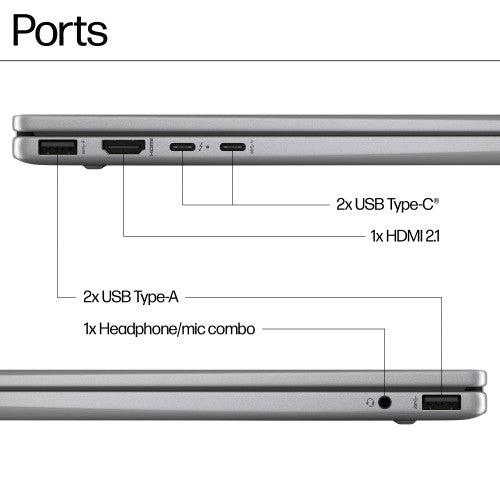 HP ENVY x360 14-fa0023dx AMD Ryzen™ 7 8840HS Hybrid (2-in-1) 14" Touchscreen 2K 16 GB LPDDR5-SDRAM 1 TB SSD Wi-Fi 6E (802.11ax) Windows 11 Home Silver