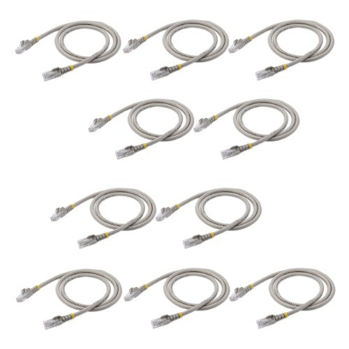 StarTech.com N6PATCH3GR10PK networking cable Gray 36" (0.914 m) Cat6 U/UTP (UTP)