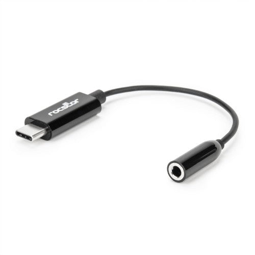 Rocstor Y10A244-B1 mobile phone cable Black USB C 3.5mm