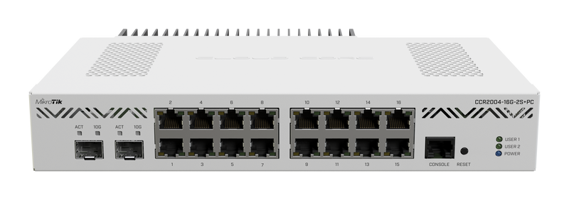 Mikrotik CCR2004-16G-2S+PC Ethernet Router 16x Gigabit Ethernet Ports, 2x10G SFP+ Cages