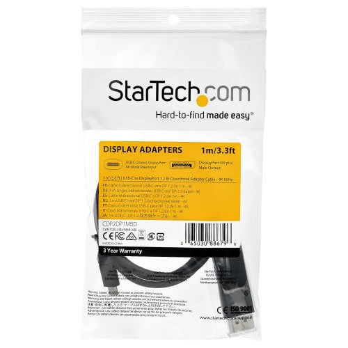 StarTech.com CDP2DP1MBD video cable adapter 39.4" (1 m) DisplayPort USB Type-C Black