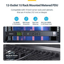 StarTech.com 12NM8-RACK-MOUNT-PDU power distribution unit (PDU) 12 AC outlet(s) 1U Black