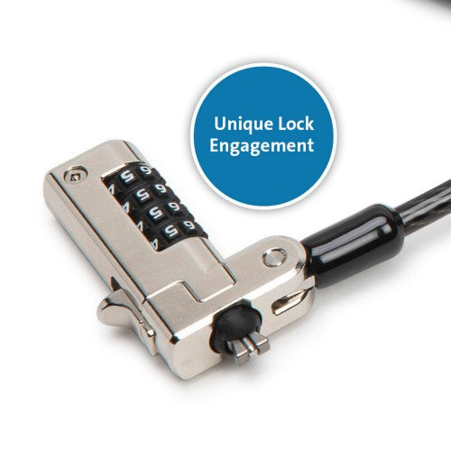 Kensington Slim N17 Serialized Combination Laptop Lock for Wedge-Shaped Slots
