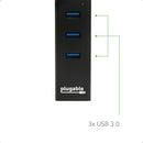 Plugable Technologies USB 3.0 Wired USB 3.2 Gen 1 (3.1 Gen 1) Type-B Black