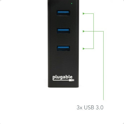 Plugable Technologies USB 3.0 Wired USB 3.2 Gen 1 (3.1 Gen 1) Type-B Black