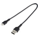 StarTech.com RUSBLTMM30CMB mobile phone cable Black 11.8" (0.3 m) USB A Lightning