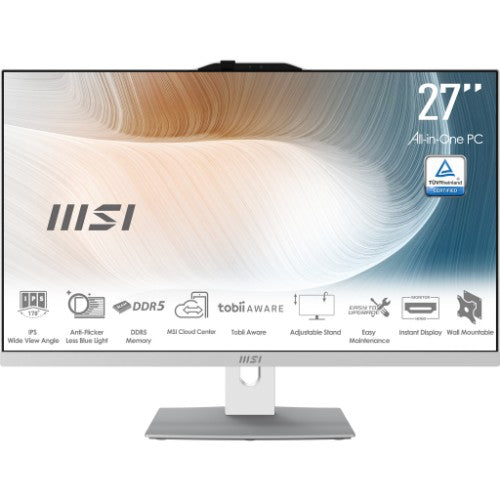 MSI Modern AM272P 1M-820US Intel Core 7 150U 27" 1920 x 1080 pixels All-in-One PC 32 GB DDR5-SDRAM 1 TB SSD Windows 11 Home Wi-Fi 6E (802.11ax) White
