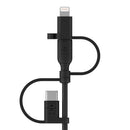 Belkin BOOST CHARGE USB cable 39.4" (1 m) USB A USB C/Micro-USB B/Lightning Black
