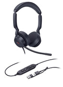 Yealink UH44 Dual Teams USB-C/A Headset Wired Head-band Office/Call center USB Type-C / USB Type-A Black
