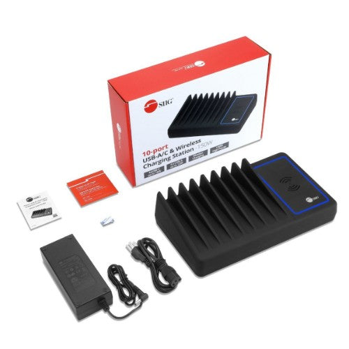 Siig AC-PW1R11-S1 mobile device charger Universal Black Wireless charging Fast charging Indoor