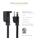 StarTech.com PAC101 power cable Black 12" (0.304 m) NEMA 5-15P NEMA 5-15R