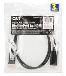 QVS 15ft, DisplayPort/HDMI 177.2" (4.5 m) Black
