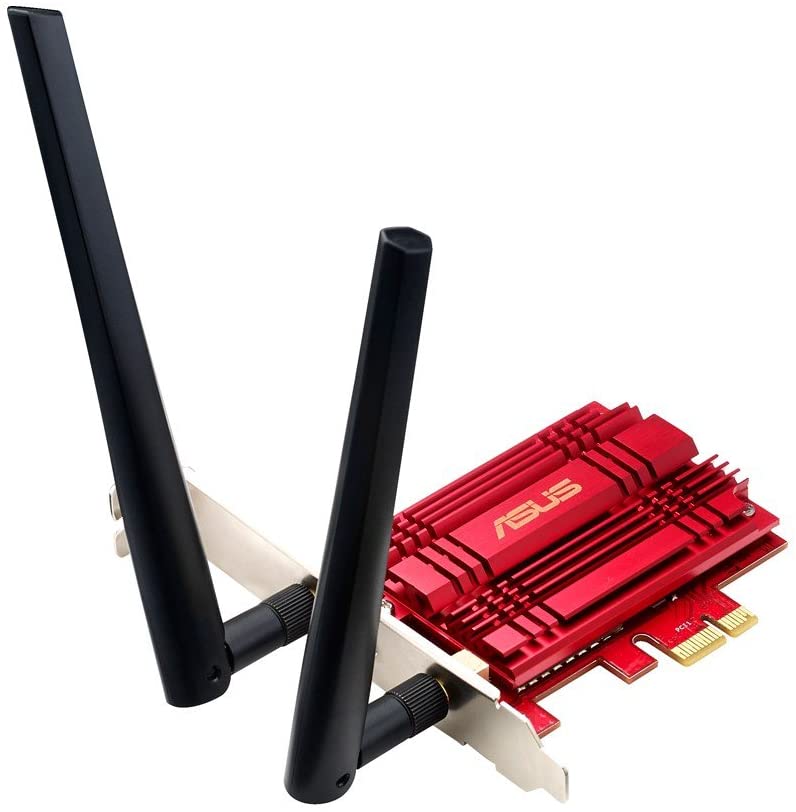 ASUS PCE-AC56 Dual-Band 2x2 AC1300 WiFi PCIe Adapter with Heat Sink, Detachable Antennas and Antenna Base