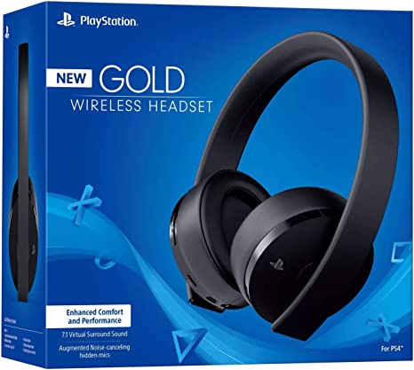 Sony PlayStation Gold Wireless Headset 7.1 Surround Sound PS4 New Version 2018
