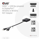 CLUB3D CAC-1335 video cable adapter 39.4" (1 m) HDMI + USB DisplayPort Black