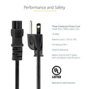 StarTech.com PXT101NB3S power cable Black 70.9" (1.8 m) NEMA 5-15P C5 coupler