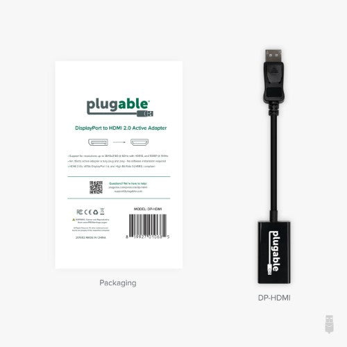 Plugable Technologies DP-HDMI video cable adapter DisplayPort Black