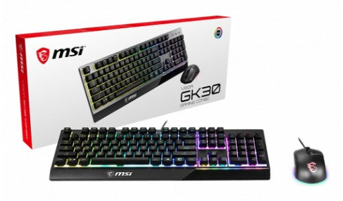 MSI VIGOR GK30 COMBO keyboard Mouse included Gaming USB QWERTY UK International Black