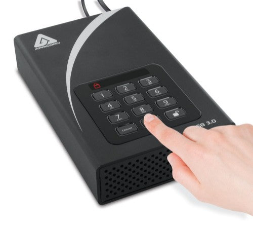 Apricorn ADT-3PL256-4000 external hard drive 4 TB 7200 RPM USB Type-A 3.2 Gen 1 (3.1 Gen 1) Black