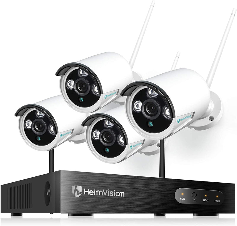 Heimvision HM241 1080P Wireless Security Camera System, 8CH NVR 4Pcs Outdoor WiFi Surveillance Camera with Night Vision, Waterproof, Motion Alert, Remote Access, No Hard Disk