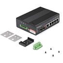 StarTech.com IES1G52UP12V network switch Unmanaged Gigabit Ethernet (10/100/1000) Power over Ethernet (PoE) Black
