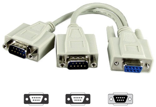 QVS CC317Y serial cable White 7.87" (0.2 m) DB9 2 x DB9