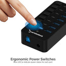 Sabrent HB-BUP7 interface hub USB 3.2 Gen 1 (3.1 Gen 1) Type-C 5000 Mbit/s Black