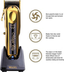 Wahl Professional 5 Star Gold Cordless Magic Clip Hair Clipper with 100+ Minute Run Time for Professional Barbers and Stylists - Model 8148-700