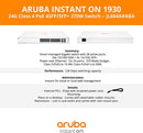 Aruba Instant On 1930 28P Gb Ethernet 24xGE PoE (370W), 4X 1G/10G SFP+, L2+ Smart Switch EU Europe Cord