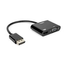 Rocstor Y10A295-B1 video cable adapter DisplayPort HDMI + VGA (D-Sub) Black