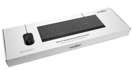 Rocstor Y10P024-B1 keyboard Mouse included Home/Office USB QWERTY US English Black