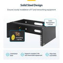 StarTech.com WALLMOUNT4 rack cabinet 4U Wall mounted rack Black