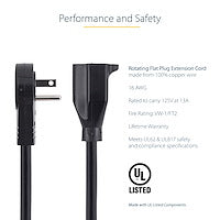 StarTech.com RTPAC10110 power cable Black 118.1" (3 m) NEMA 5-15P NEMA 5-15R