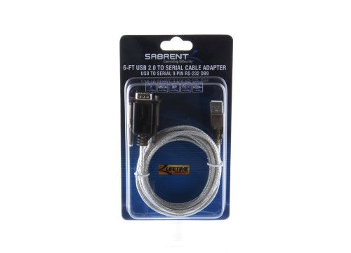 Sabrent CB-FTDI serial cable Black, Silver 70.9" (1.8 m) USB Type-A DB-9