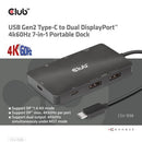 CLUB3D CSV-1598 laptop dock/port replicator USB 3.2 Gen 2 (3.1 Gen 2) Type-C Black