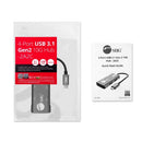Siig JU-H40G11-S1 interface hub USB 3.2 Gen 2 (3.1 Gen 2) Type-C 10000 Mbit/s Gray