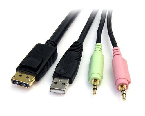 StarTech.com DP4N1USB6 KVM cable Black 72" (1.83 m)
