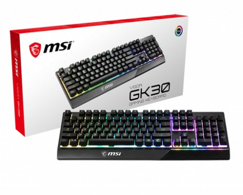 MSI VIGORGK30 keyboard Gaming USB QWERTY UK English Black