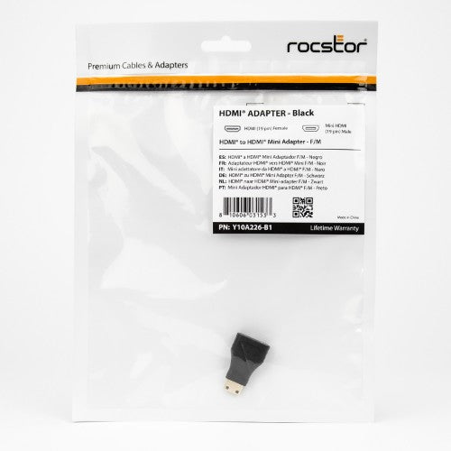 Rocstor Y10A226-B1 HDMI cable HDMI Type A (Standard) HDMI Type C (Mini) Black