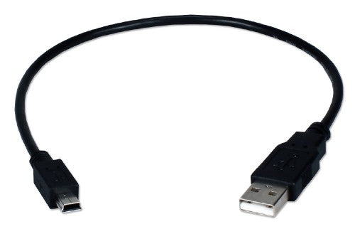 QVS 0.3m USB 2.0 USB cable 11.8" (0.3 m) USB A Mini-USB B Black