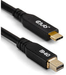 CLUB3D CAC-1561 DisplayPort cable 78.7" (2 m) Mini DisplayPort USB Type-C Black
