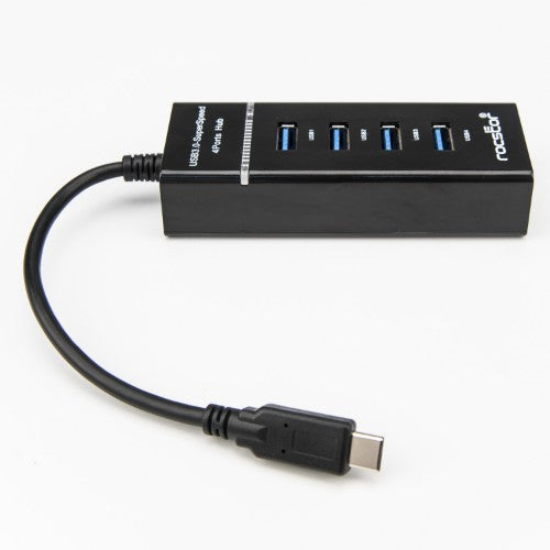 Rocstor Y10A228-B1 interface hub USB 3.2 Gen 1 (3.1 Gen 1) Type-C Black