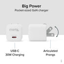 Plugable Technologies PS-30C1W mobile device charger Universal White AC Fast charging Indoor