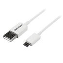 StarTech.com 2m USB 2.0 A/Micro-B m/m USB cable 78.7" (2 m) USB A Micro-USB B White